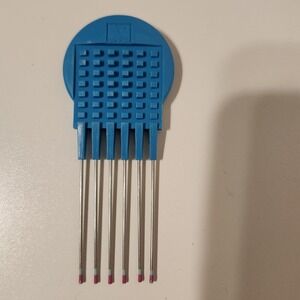 Vintage 80's/90's rare mebco hair metal lift pick Teal w/ pink & teal